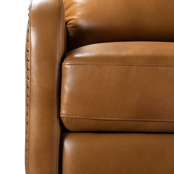 Lark Manor Beecher 28.75" Wide Genuine Leather Club Recliner & Reviews